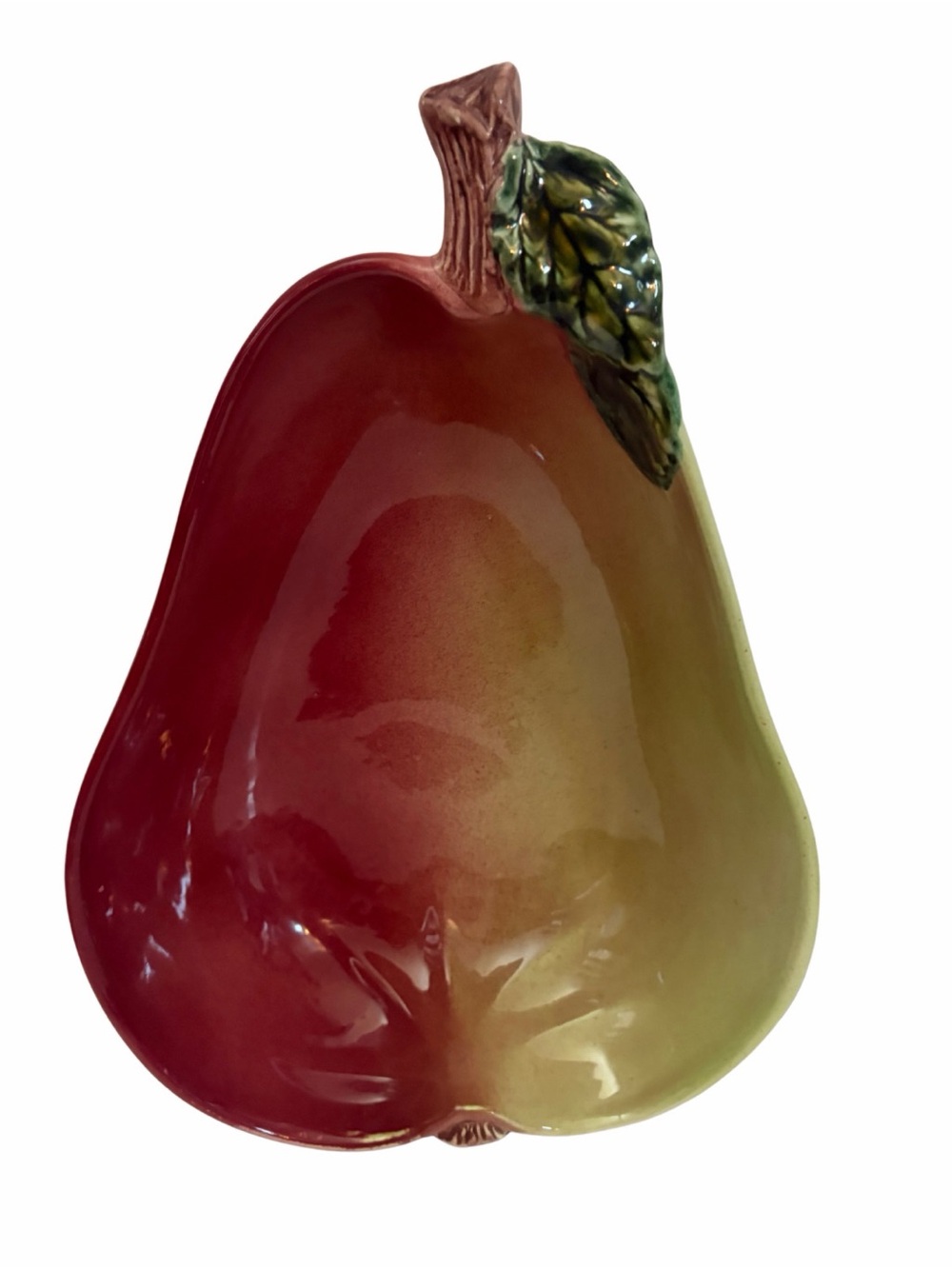 Vintage Majolica Style Pear Shaped Fruit Ceramic Bowl Made in Portugal